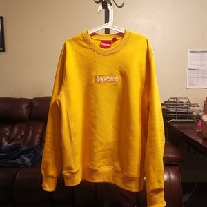Authentic Supreme Box Logo Crewneck Mustard XL